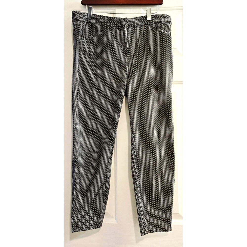 Maurices Smart Ankle Pants 11/12 Reg Geometric Diamond Crop Tailored Stretch
